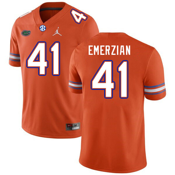 Men #41 Ara Emerzian Florida Gators College Football Jerseys Stitched-Orange